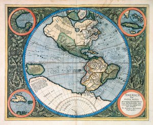 America sive India Nova, da "Atlas sive cosmographicae meditationes de fabrica mundi et fabricati figura" di Gerhard Kremer Mercator