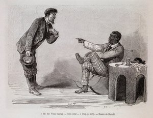 Nero americano che deride un bianco ubriaco - in "Il giro del mondo", 2° semestre 1876 da Unknown artist