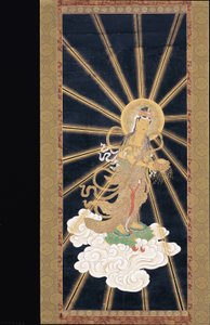 Triade di Amitabha (Amida) discendente dal cielo da Unknown artist