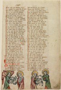 Un angelo presenta alla Vergine la veste funeraria di Cristo; la Vergine mostra la veste a San Giovanni da Unknown artist