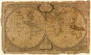 Mappa del mondo per il ricamo delle signore e i giovani studenti di geografia da Unknown artist