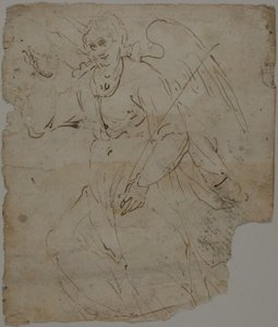 Angelo Annunziato (recto); schizzi di figura seduta, porzione superiore e mano destra dell