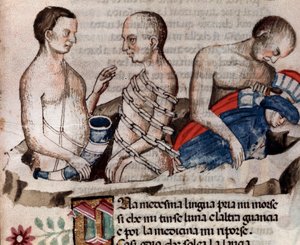 Anteo il gigante abbassa Dante e Virgilio sul terreno ghiacciato del cerchio del Tradimento (canto 31 dell