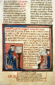 Aristotele insegnante - Miniatura del Medioevo (rif. 418) da Unknown artist