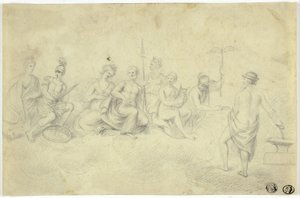 Assemblea degli dei e delle dee sul Monte Olimpo da Unknown artist