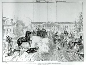 Attentato allo zar Alessandro II (1818 - 1881) nel 1881.