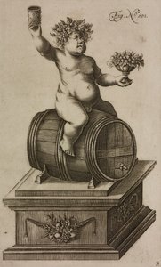 Bacco su botte, manichino per lanciare fuochi d