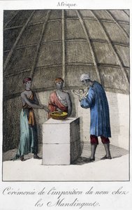 Battesimo nei Mandinghi (Mali?) in Africa - incisione da Unknown artist