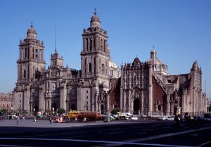 Arte barocca: vista della Cattedrale Metropolitana di Città del Messico da Unknown artist