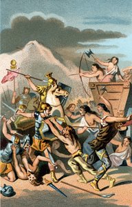 Battaglia di Aix: invasione dei Cimbri e dei Teutoni dal 110 al 102 a.C. I Teutoni furono sconfitti da Gaio Mario il saggio, console romano. da Unknown artist