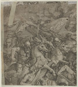 Battaglia del Ponte Milvio (frammento) (verso) da Unknown artist
