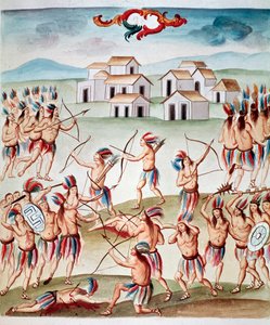 Scena di battaglia, imboscate ad Acolman, Messico da Unknown artist