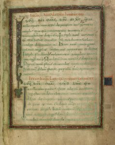 Bifolio di un lezionario evangelico (fogli 5 e 12) da Unknown artist