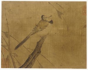 Uccello su un ramo senza foglie da Unknown artist