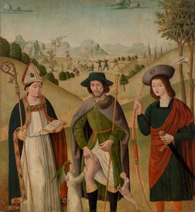 Vescovo santo, San Rocco e San Sebastiano da Unknown artist