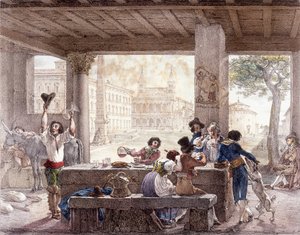 Bistrot a Roma intorno al 1820 da Unknown artist