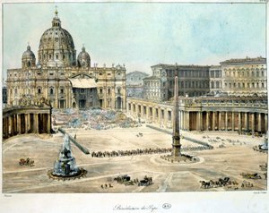 Benedizione del Papa da San Pietro di Roma, c. 1820 da Unknown artist