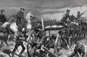 Marcia di Blücher verso Waterloo - Il generale prussiano Gebhard Leberecht von Blücher (1742-1819) guida le sue truppe a Waterloo da Unknown artist