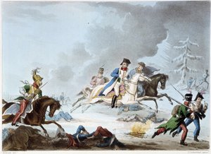 Bonaparte alla battaglia di Krasnoi - in "Guerre napoleoniche" di Sutherland, Dubourg, Londra da Unknown artist