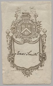 Ex Libris: Stemma con iscrizione Isaac Smith da Unknown artist