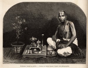 Brahmano inginocchiato davanti all