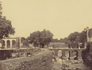 Ponte e giardini vicino al Musjid da Unknown artist