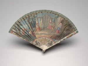Ventaglio brisé con scena della Comédie-Italienne da Unknown artist