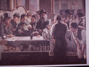 Pub britannico che serve bevande da Unknown artist
