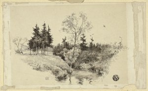 Ruscello nella foresta da Unknown artist