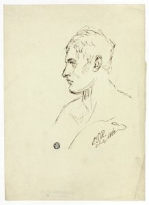 Busto di giovane uomo di profilo