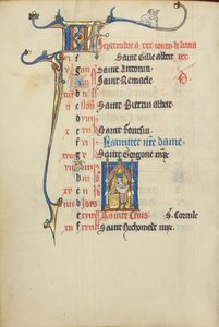Pagina di calendario per settembre; Semina da Unknown artist