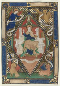 Pagina del Canone da un Messale: Cristo in Maestà con Evangelisti da Unknown artist