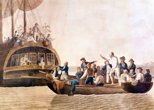 Il capitano William Bligh (1754 - 1817) del Bounty abbandonato dal suo equipaggio. da Unknown artist