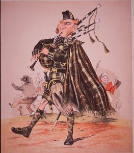Caricatura di un piper delle Highlands da Unknown artist