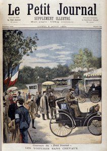 Automobili senza cavalli, prima auto Panhard Levassor - copertina. "Le Petite Journal" del 6 agosto da Unknown artist