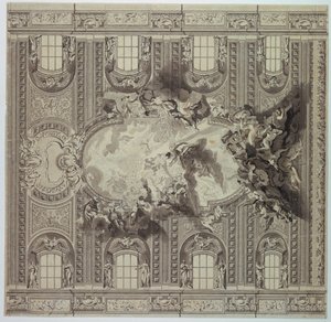 Soffitto della Chiesa del Gesù, Roma, Italia da Unknown artist