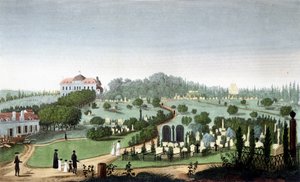 Cimitero di Père Lachaise, circa 1820 - in "Vues de Paris" di Courvoisier da Unknown artist