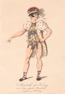 Personaggi da una produzione tedesca di Macbeth (una di sei incisioni) da Unknown artist