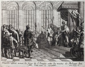 Carlo V (1500-1558) consegna il fardello dell