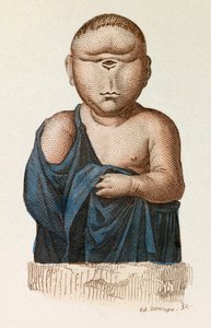 Bambino con un occhio solo, classificato secondo la nomenclatura di Linneene e la classificazione di Cuvier (incisione)