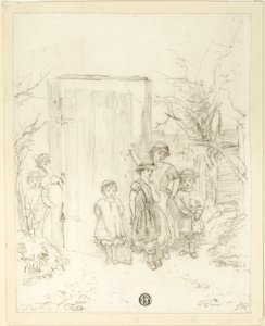 Bambini vicino a una Porta da Unknown artist