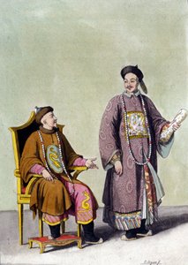 Imperatore tartaro cinese con il suo mandarino - in 