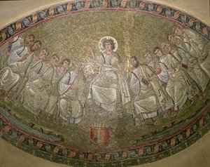 Cristo legislatore in trono con gli apostoli, San Lorenzo Maggiore, Milano (mosaico)