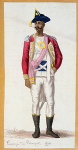 Cipaye del Bengala (India) - incisione, fine XVIII secolo da Unknown artist