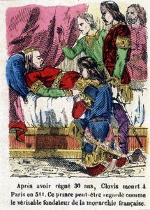 Clodoveo sul letto di morte nel 511. da Unknown artist