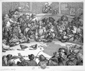 Combattimento di galli - incisione