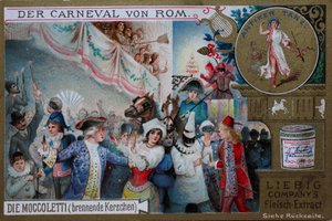 Serie di immagini del collezionista Il Carnevale di Roma, i Moccoletti, candele accese da Unknown artist