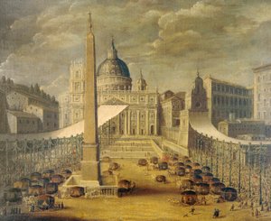 Processione del Corpus Domini in Piazza San Pietro al tempo di Papa Innocenzo X, ca 1646 da Unknown artist