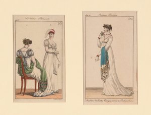 Piatti di moda "Costume Parisien" da Journal des Dames et Des Modes e Costume Parisien (The Journal of Ladies and Fashion)