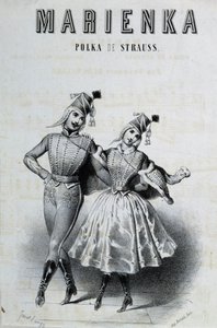 Coppia di ballerini di polka per Strauss Marienka, n.d. XIX secolo